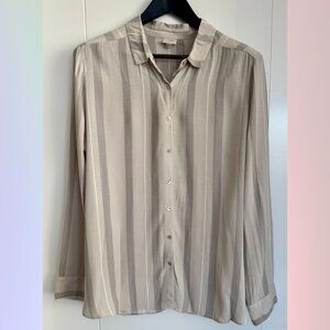 Charli Gray Striped Long Sleeve Blouse – US 10